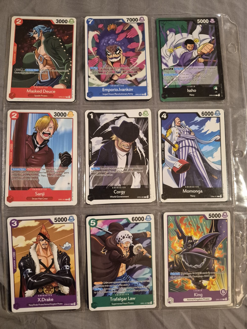Onepiece Trading Cards Set 9pcs